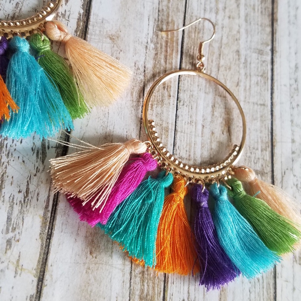 🌞SUMMER SALE🌞 Multicolor tassel earrings - Picture 2 of 7